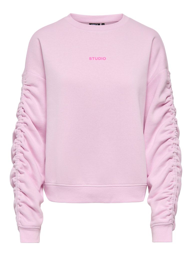 ONLSWEAT L/S RUCHED CREW SWT Winsome Orchid/Pink