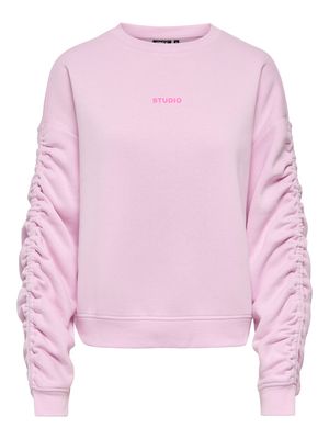 ONLSWEAT L/S RUCHED CREW SWT Winsome Orchid/Pink