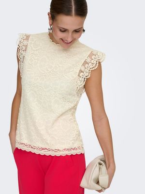 JDYLOTAS S/L LACE TOP JRS NOOS Cloud Dancer