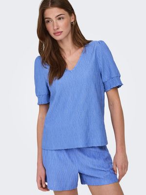 ONLDIANA S/S V-NECK TOP CS JRS Ultramarine