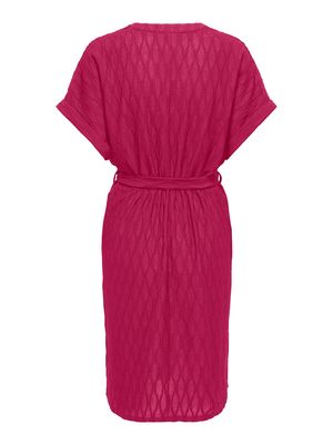 ONLDIANA S/S V-NECK DRESS CS JRS Sangria