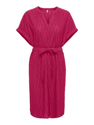 ONLDIANA S/S V-NECK DRESS CS JRS Sangria