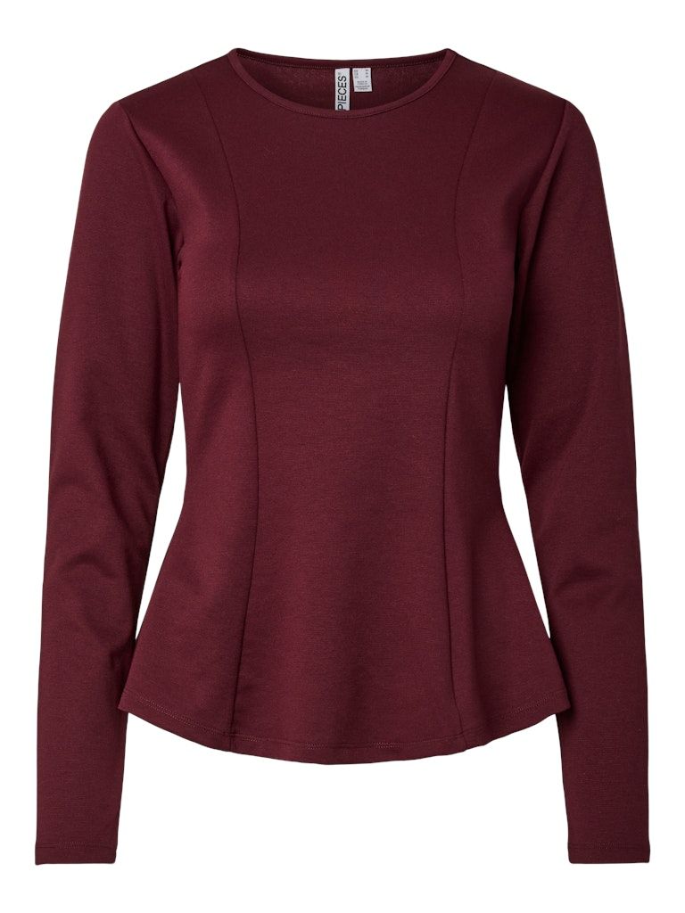 PCLUCCI LS PEPLUM TOP JRS D2D Tawny Port