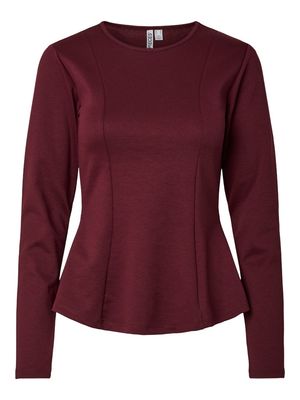 PCLUCCI LS PEPLUM TOP JRS D2D Tawny Port