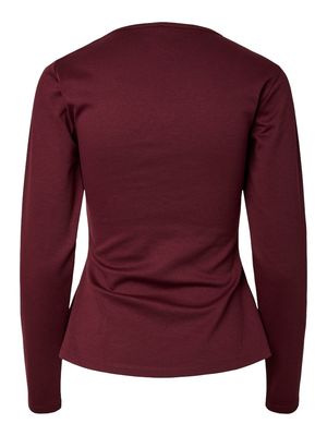 PCLUCCI LS PEPLUM TOP JRS D2D Tawny Port