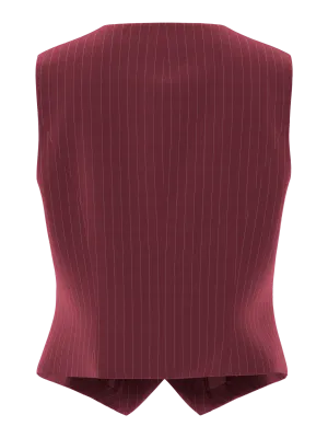 PCBOZZY VEST NOOS PINSTRIPE EXP BC Tawny Port/PINSTRIPE