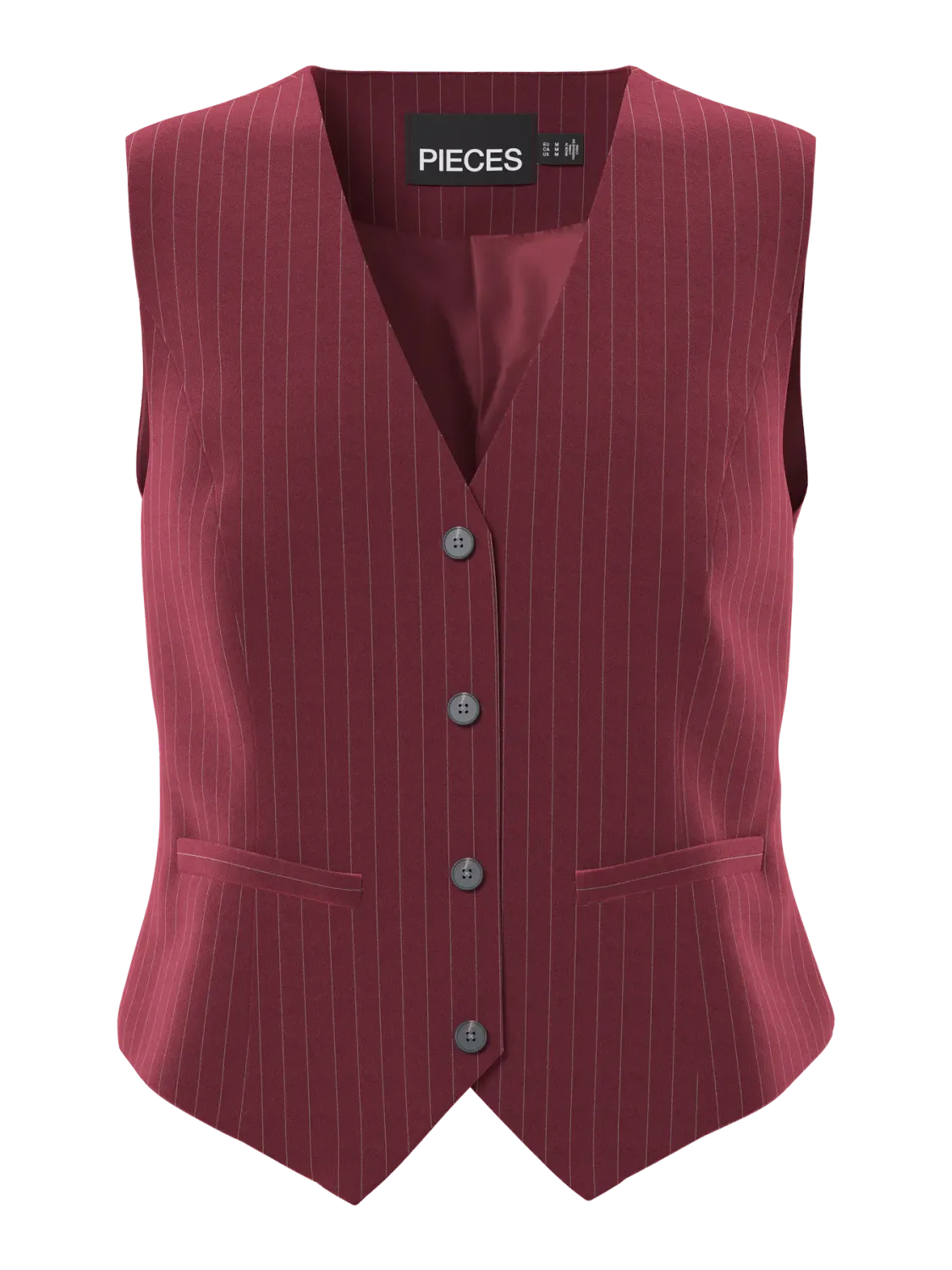 PCBOZZY VEST NOOS PINSTRIPE EXP BC Tawny Port/PINSTRIPE