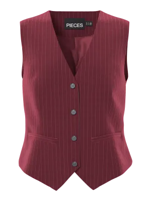 PCBOZZY VEST NOOS PINSTRIPE EXP BC Tawny Port/PINSTRIPE