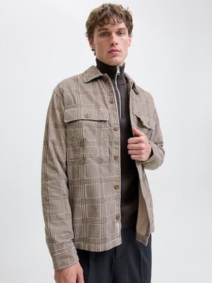 JPRBLUWILL CORDUROY L/S OVERSHIRT SN Brindle/CHECK