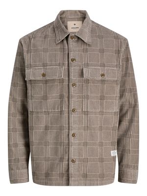 JPRBLUWILL CORDUROY L/S OVERSHIRT SN Brindle/CHECK