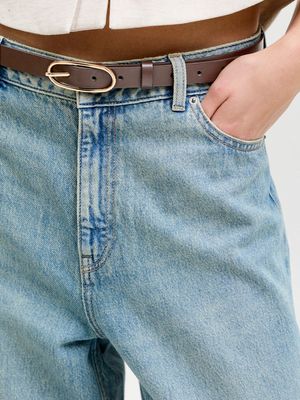 JXJESSICA PU BELT ACC LN Bison/W. GOLD