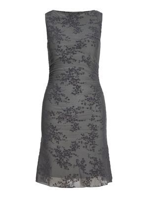 JXJASMIN MINNA FLOCK SL DRESS WVN LN Steel Gray