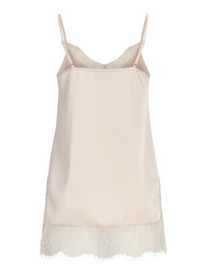 JXVIMA SINGLET SATIN LACE LONG TOP WVN Antique White