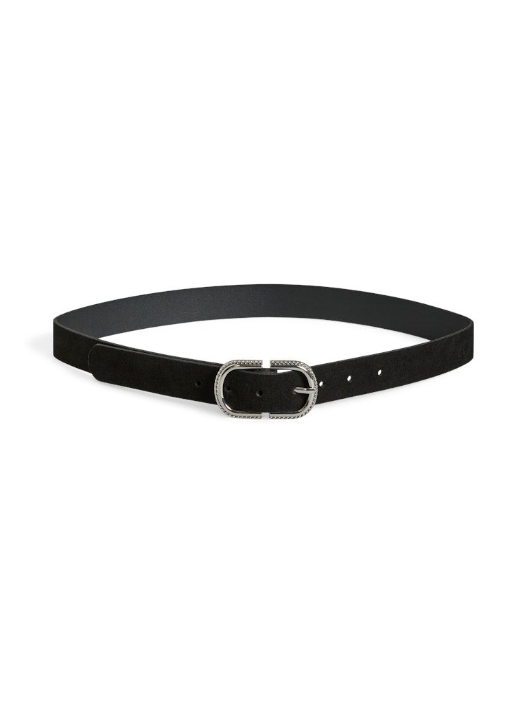 PCJOSEFINA SUEDE JEANS BELT KCA Black/Gold trim