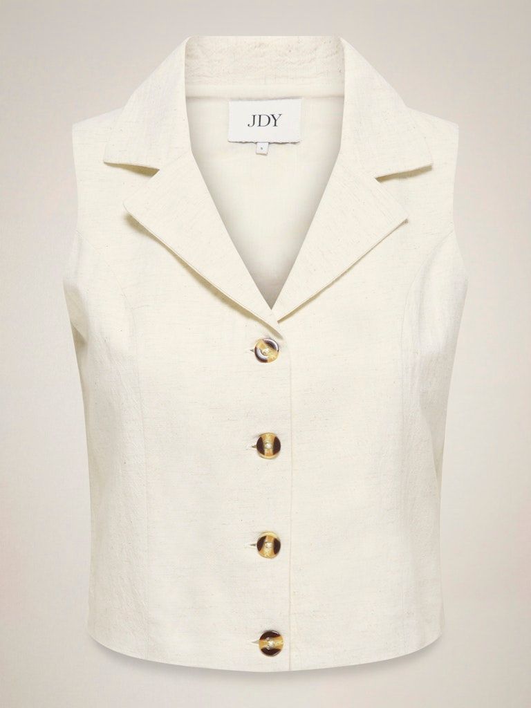 JDYMILAN LINEN S/L WAISTCOAT WVN NOOS Oatmeal/MELANGE