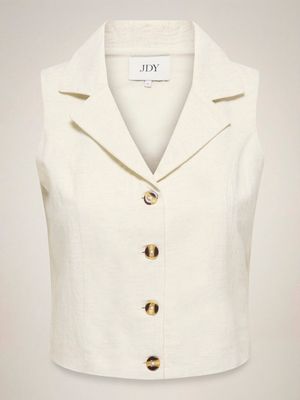 JDYMILAN LINEN S/L WAISTCOAT WVN NOOS Oatmeal/MELANGE