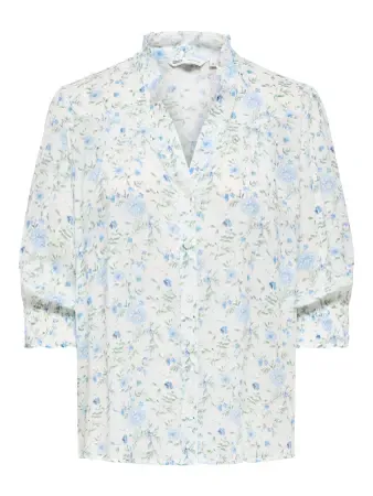 ONLRAYA 3/4 SHIRT WVN NOOS Cloud Dancer-RIE FLOWER