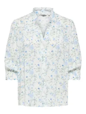 ONLRAYA 3/4 SHIRT WVN NOOS Cloud Dancer-RIE FLOWER