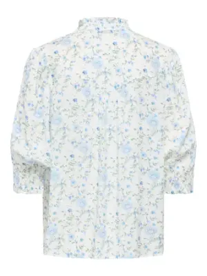 ONLRAYA 3/4 SHIRT WVN NOOS Cloud Dancer-RIE FLOWER