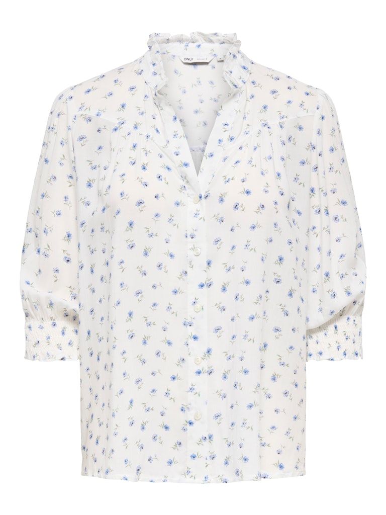 ONLRAYA 3/4 SHIRT WVN NOOS Cloud Dancer-VIBE BLUE FLOWER