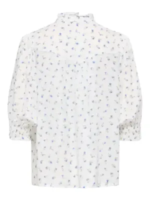 ONLRAYA 3/4 SHIRT WVN NOOS Cloud Dancer-VIBE BLUE FLOWER