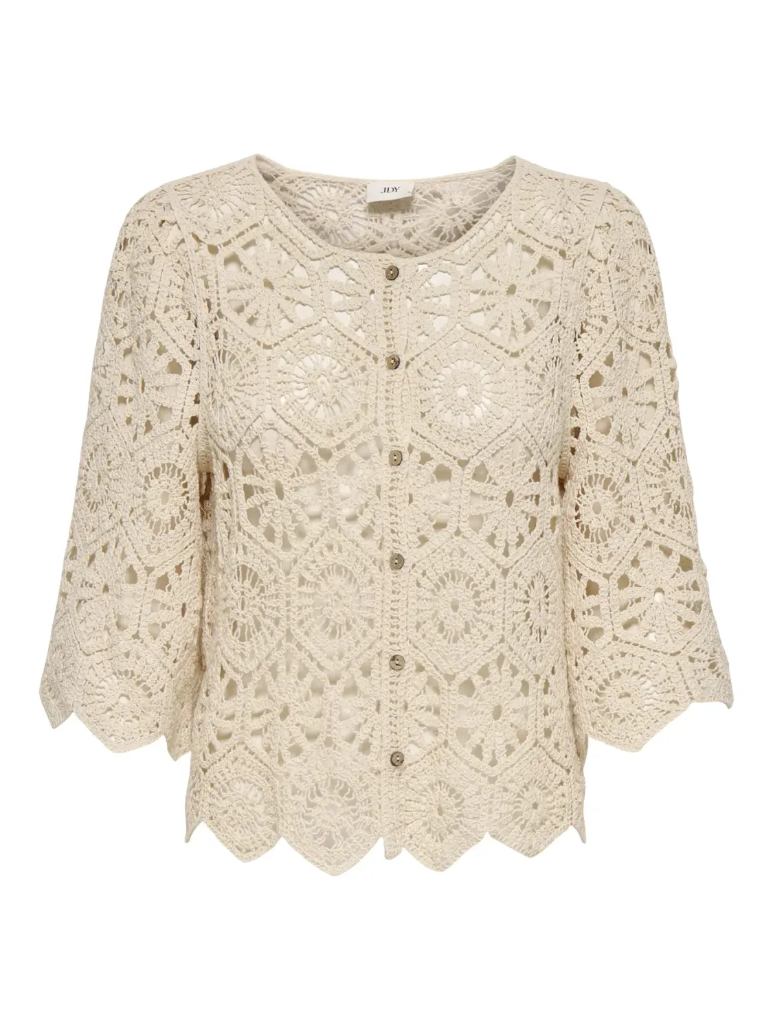 JDYEMMELIE 2/4 CROCHET CARDIGAN JRS Sandshell