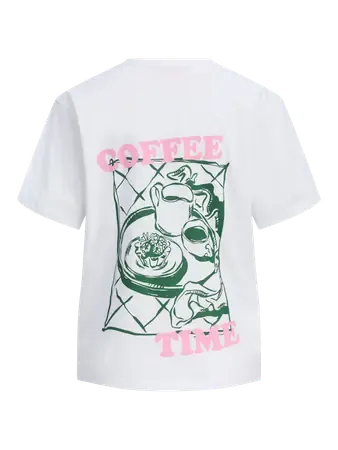 JXTIME SS LOOSE TEE TG JRS Bright White-COFFEE TIME