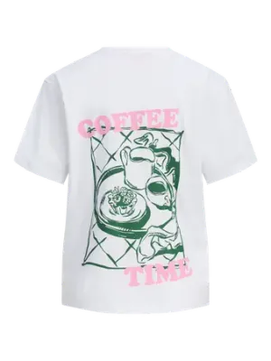 JXTIME SS LOOSE TEE TG JRS Bright White-COFFEE TIME