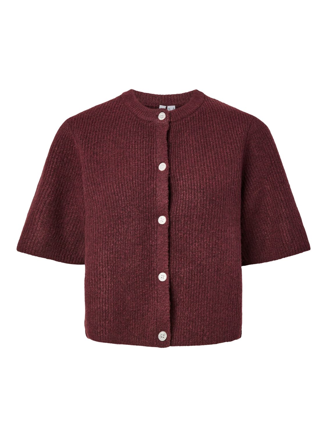 PCSILLY SS O-NECK KNIT CARDIGAN NOOS BC Tawny Port-MELANGE