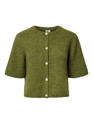 PCSILLY SS O-NECK KNIT CARDIGAN NOOS BC Sphagnum/MELANGE