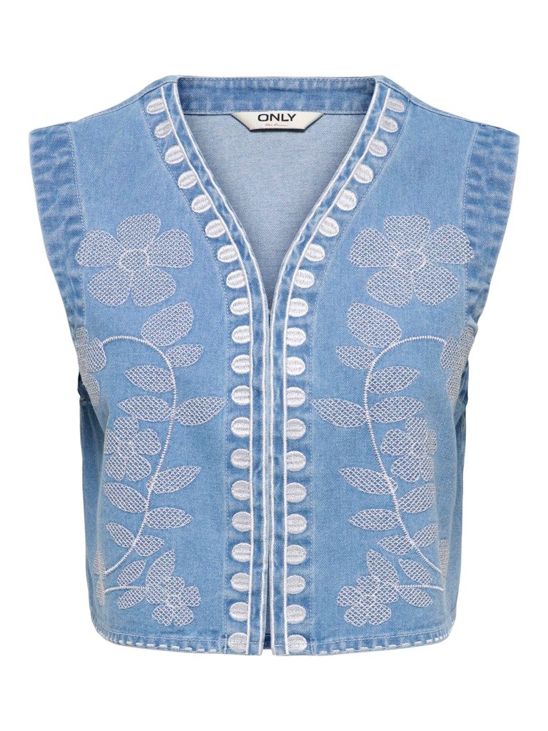 ONLNOELLA EMB DNM WAISTCOAT SIJI Light Blue Denim