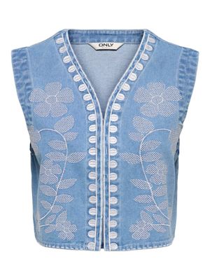 ONLNOELLA EMB DNM WAISTCOAT SIJI Light Blue Denim