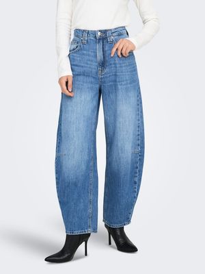 ONLFRANKIE HW ANK BARREL DNM DOT548 NOOS Medium Blue Denim