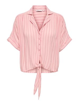 ONLPAULA LIFE S/S TIE SHIRT WVN NOOS Romance Rose/SANGRIA