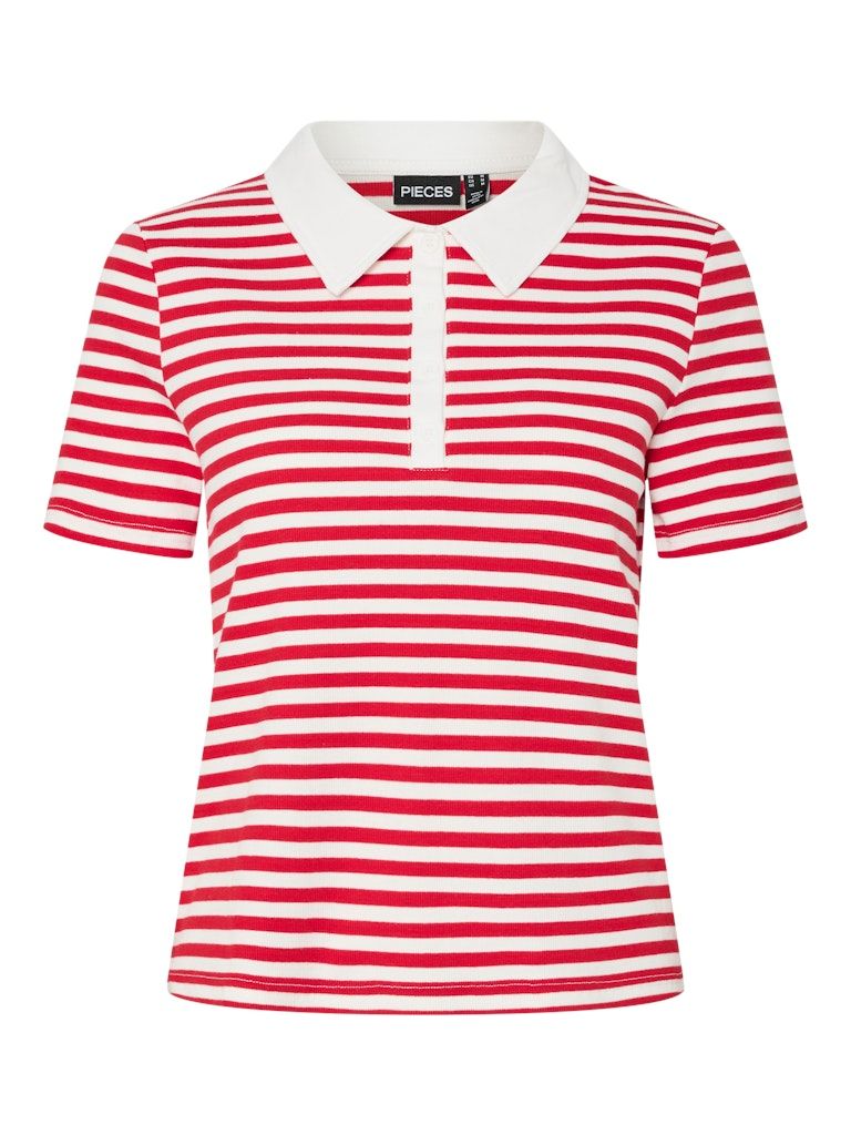 PCDONNA SS RIB POLO TOP JRS D2D Goji Berry/Cloud dan