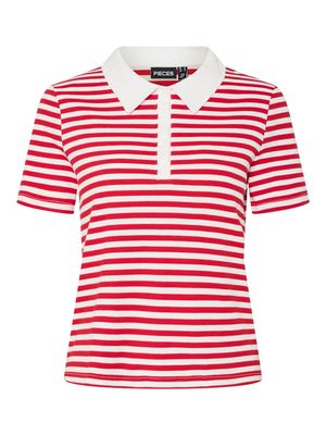 PCDONNA SS RIB POLO TOP JRS D2D Goji Berry/Cloud dan