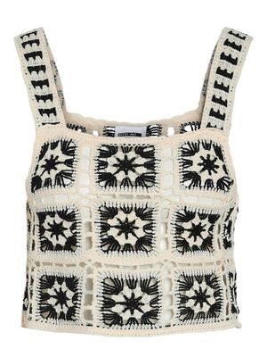 NMTAMINNA CROCHET TOP Birch/BLACK CROCHET