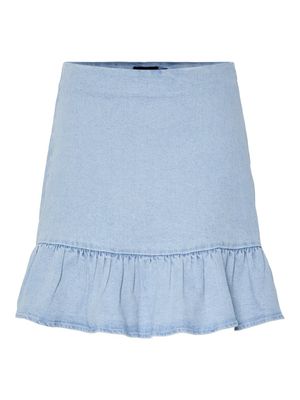 PCMONICA MW SHORT DENIM SKIRT D2D FSY Light Blue Denim
