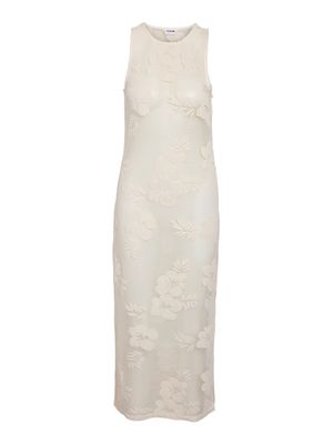 NMKLEA S/L LONG FLOWER LACE SLIT DRESS Birch