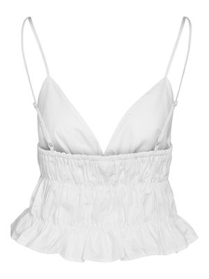 NMINGRID S/L SMOCKED CAMISOLE TOP WVN Bright White