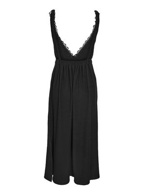 NMOLINE S/L MIDI DRESS JRS Black
