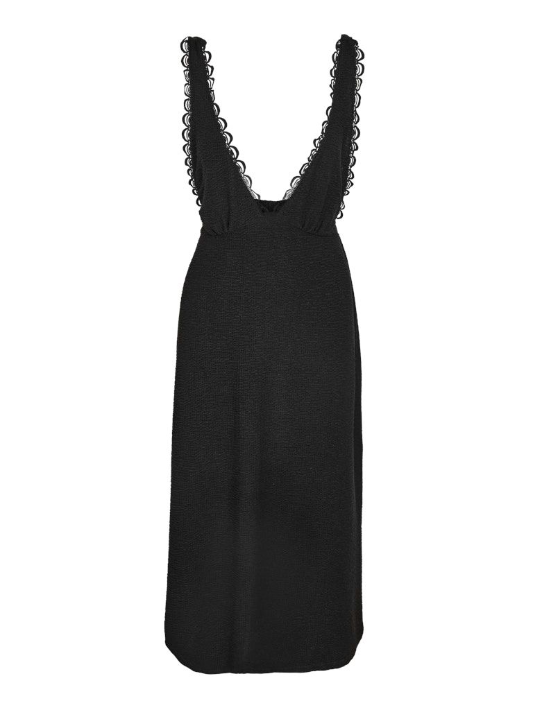 NMOLINE S/L MIDI DRESS JRS Black