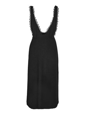 NMOLINE S/L MIDI DRESS JRS Black