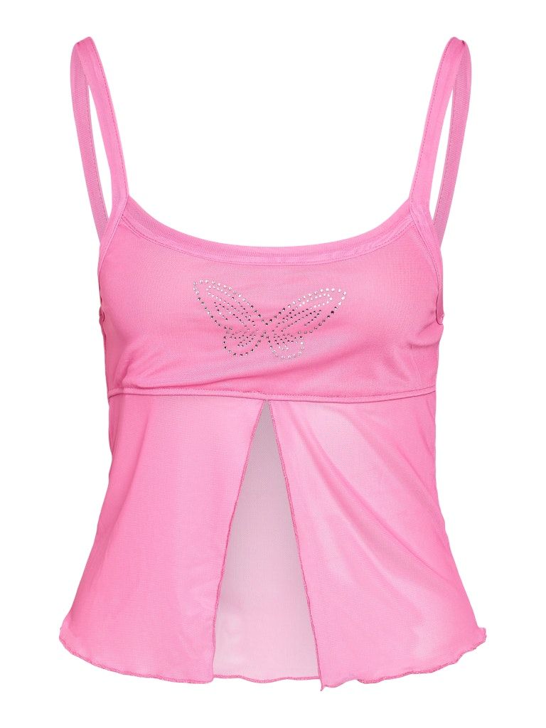 NMELLIE S/L SLIT MESH TOP FWD Bonbon/1 X BUTTERFLY