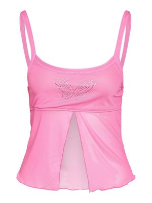 NMELLIE S/L SLIT MESH TOP FWD Bonbon/1 X BUTTERFLY