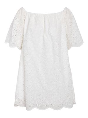 NMFIONA OFFSHOULDER BRODERIE ABK DRESS Bright White