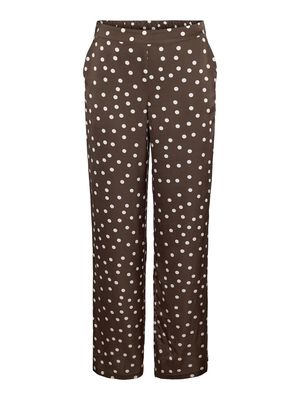NMBAMBI MW SATIN PANT Chocolate Brown-WHITE POLKA