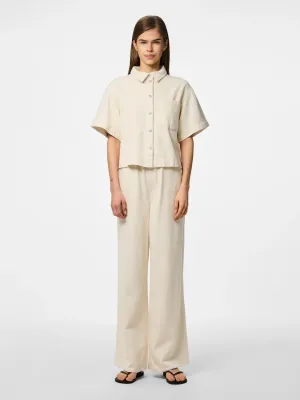 PCSAVANNA MW PULL UP DENIM PANT Raw Cotton