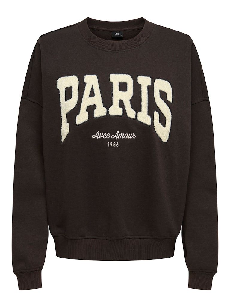 JDYMESA L/S O-NK EMB SWEAT JRS NOOS Ganache/PARIS CD EMB