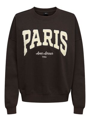 JDYMESA L/S O-NK EMB SWEAT JRS NOOS Ganache/PARIS CD EMB